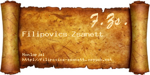 Filipovics Zsanett névjegykártya